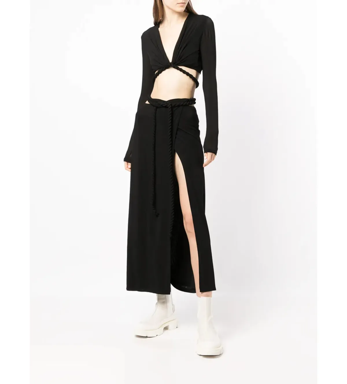Dion Lee Rope Wrap Top & Skirt Set Black Size 6 - Image 1