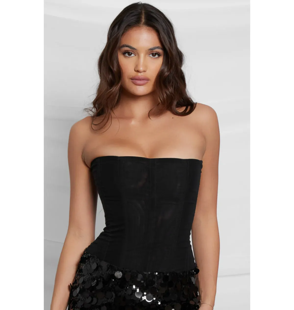 Leau Muse Mesh Corset Top in Black Size AU 6 - Image 2