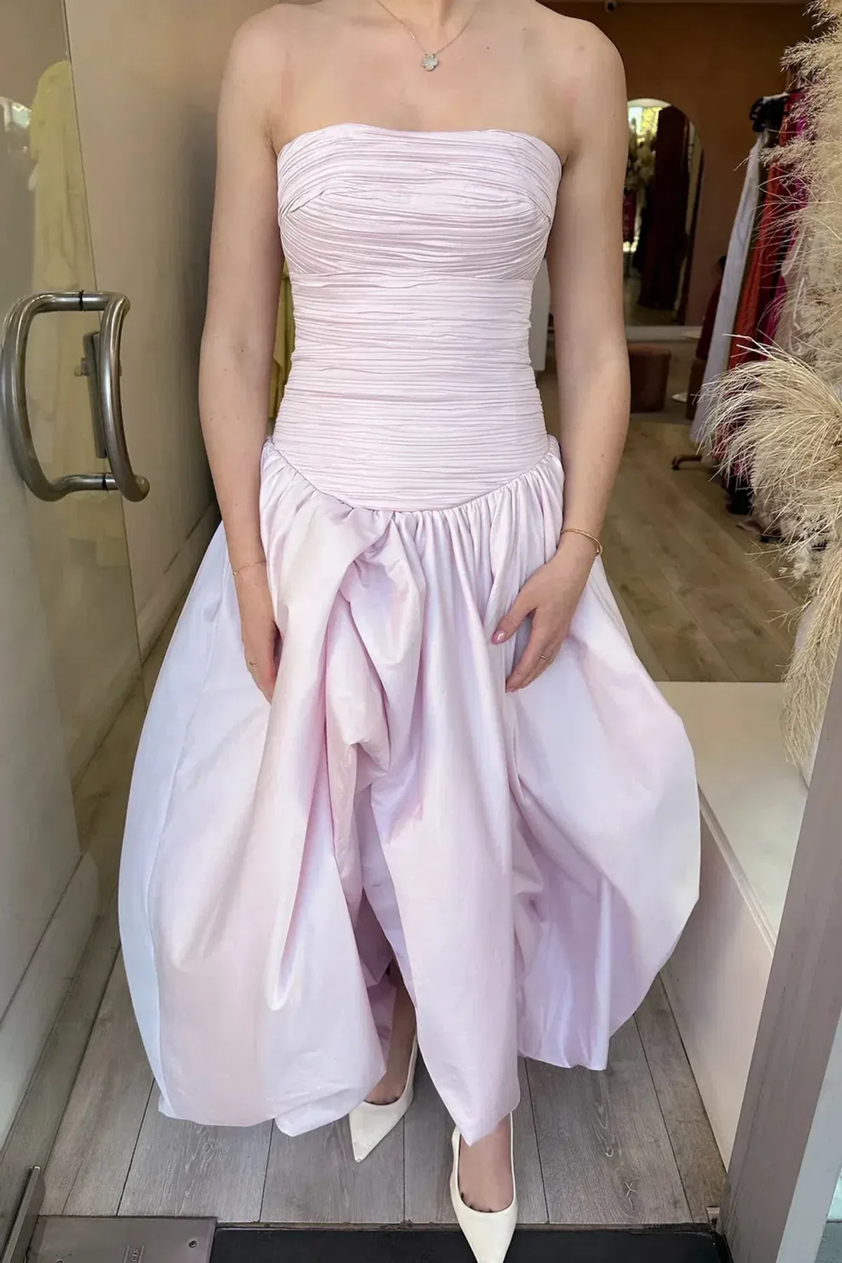 Aje Violette Bubble Hem Maxi Dress Pastel Pink Size AU 12 - Image 4