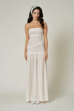Fait Par Foutch Colette Maxi Dress Ivory Size AU 8 for rent on The Volte - image 1