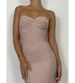 Herve Leger Sara Gown Blush Size S / AU 8 for rent on The Volte - image 4