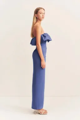 Shona Joy Campbell Strapless Bubble Maxi Dress Wave Blue Size AU 12 for rent on The Volte - image 4
