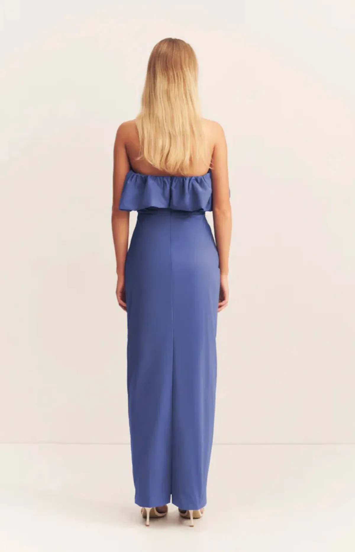 Shona Joy Campbell Strapless Bubble Maxi Dress Wave Blue Size AU 12 - Image 5