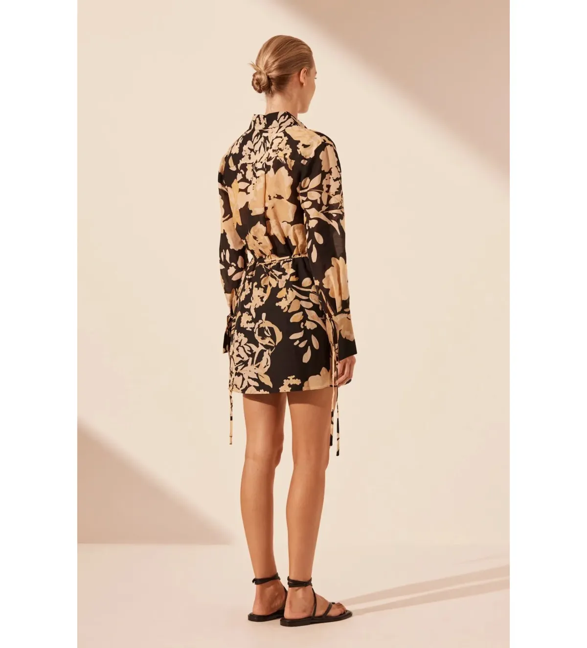 Shona Joy Draped Shirt Mini Dress Xenia Size AU 12 - Image 4