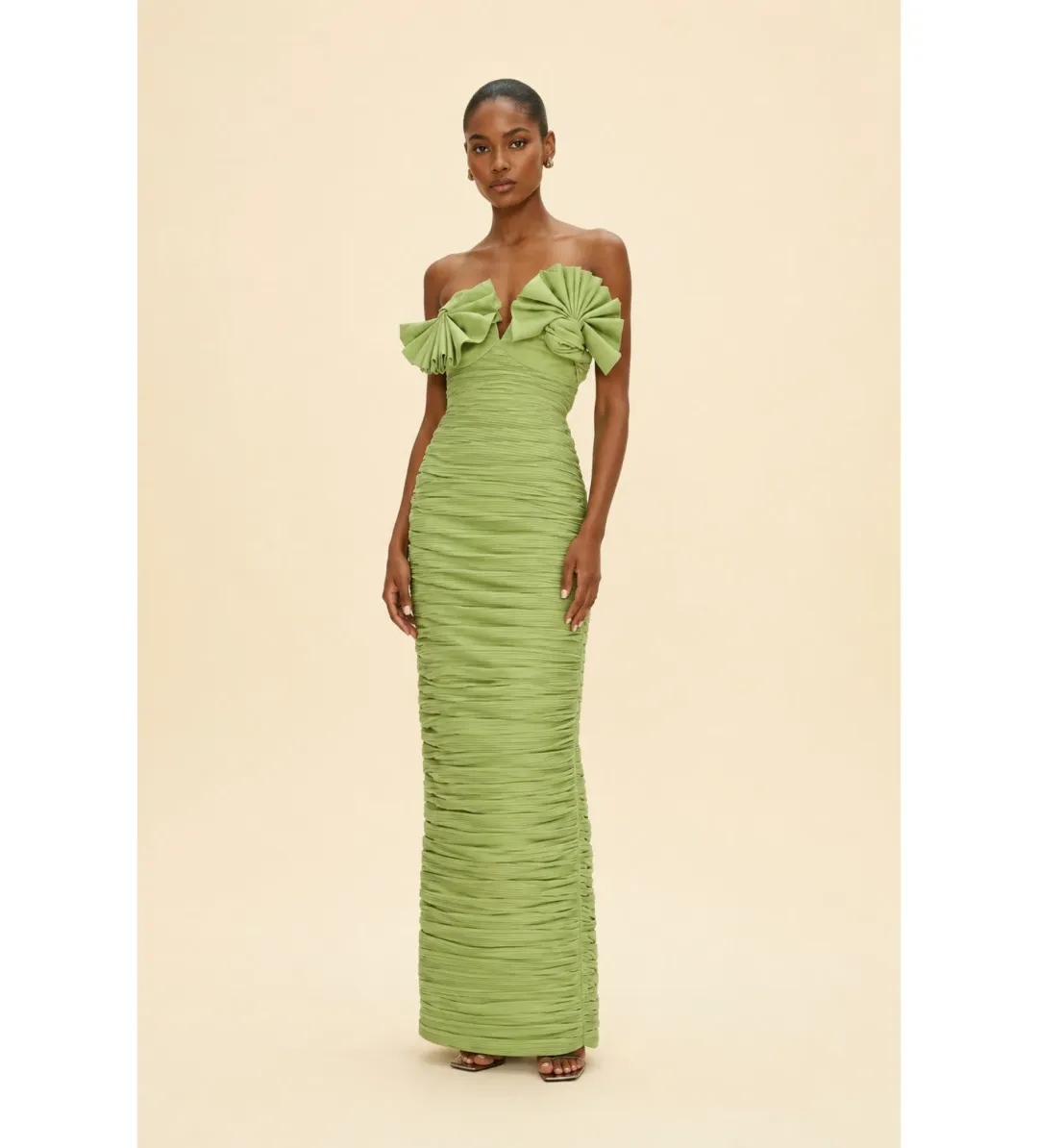 Rachel Gilbert Jensen Maxi Gown in Green Dress Size AU12 for rent on The Volte - main image