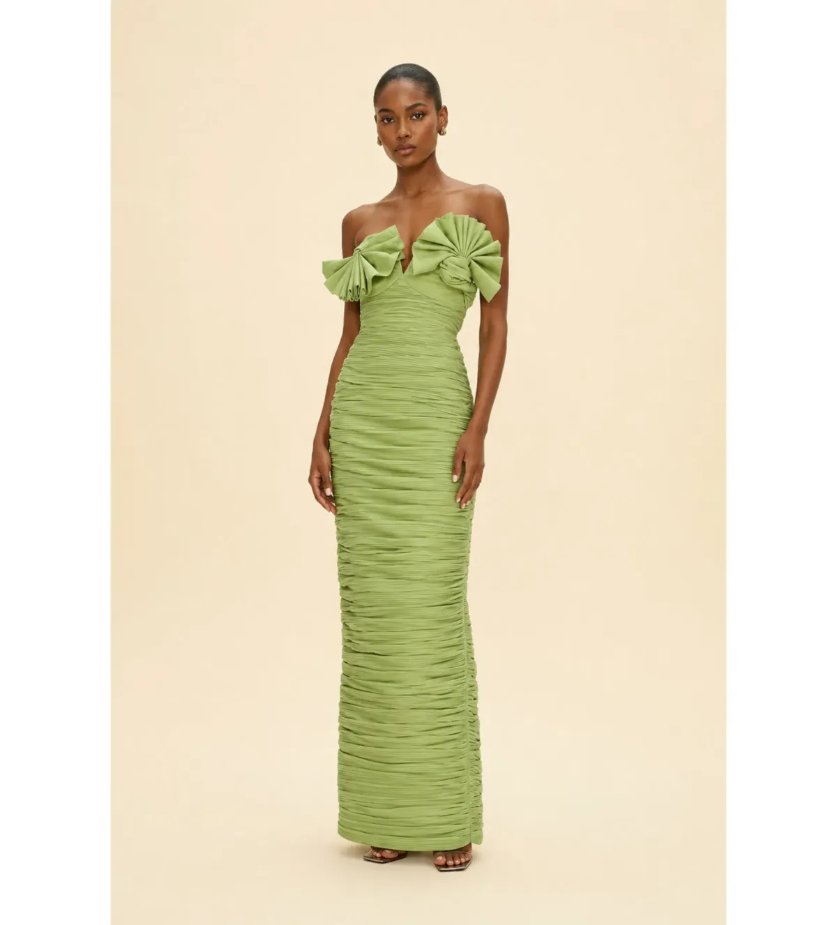 Rachel Gilbert Jensen Maxi Gown in Green Dress Size AU12 - Image 1
