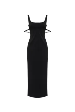 Jaquemus Le Valdu virgin wool blend maxi black dress size AU 8 for rent on The Volte - image 4