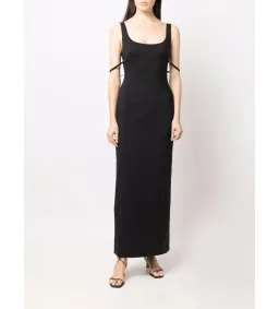 Jaquemus Le Valdu virgin wool blend maxi black dress size AU 8 for rent on The Volte - image 1