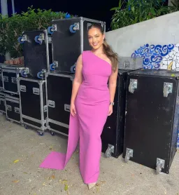 Rachel Gilbert Clara Gown Hot Pink Size AU 12 for rent on The Volte - image 1