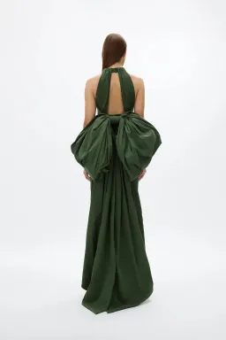 Rachel Gilbert Lottie Gown; Forest Green; size 12 for rent on The Volte - image 4