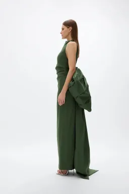Rachel Gilbert Lottie Gown; Forest Green; size 12 for rent on The Volte - image 3