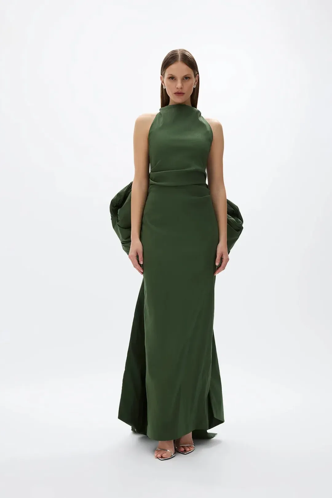 Rachel Gilbert Lottie Gown; Forest Green; size 12 for rent on The Volte - main image