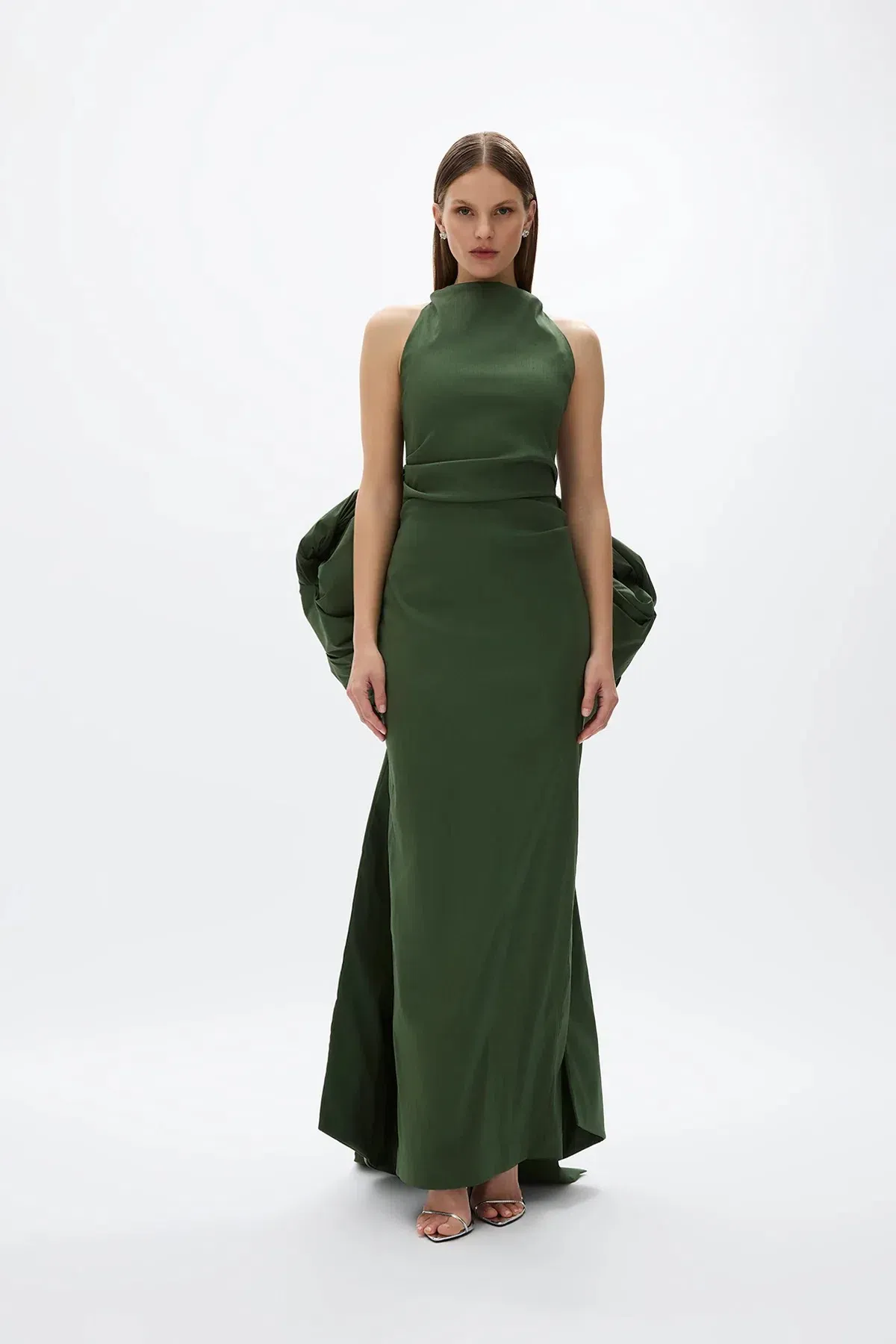 Rachel Gilbert Lottie Gown; Forest Green; size 12 for rent on The Volte - main image