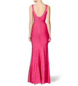Herve Leger Pink Ellen Bandage Gown Size 10/S for rent on The Volte - image 3