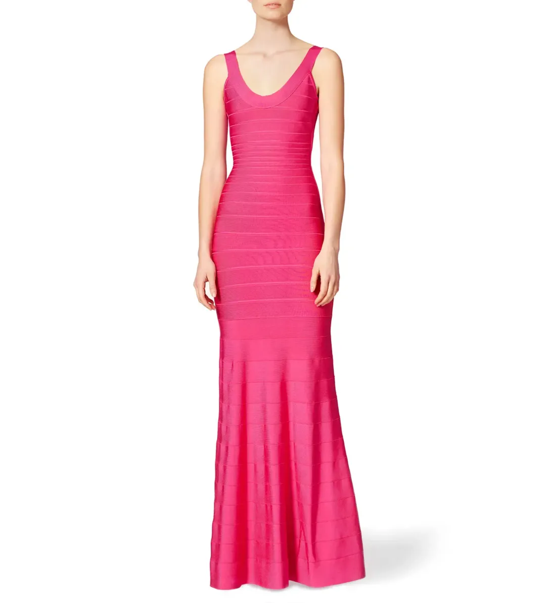 Herve Leger Pink Ellen Bandage Gown Size 10/S for rent on The Volte - main image