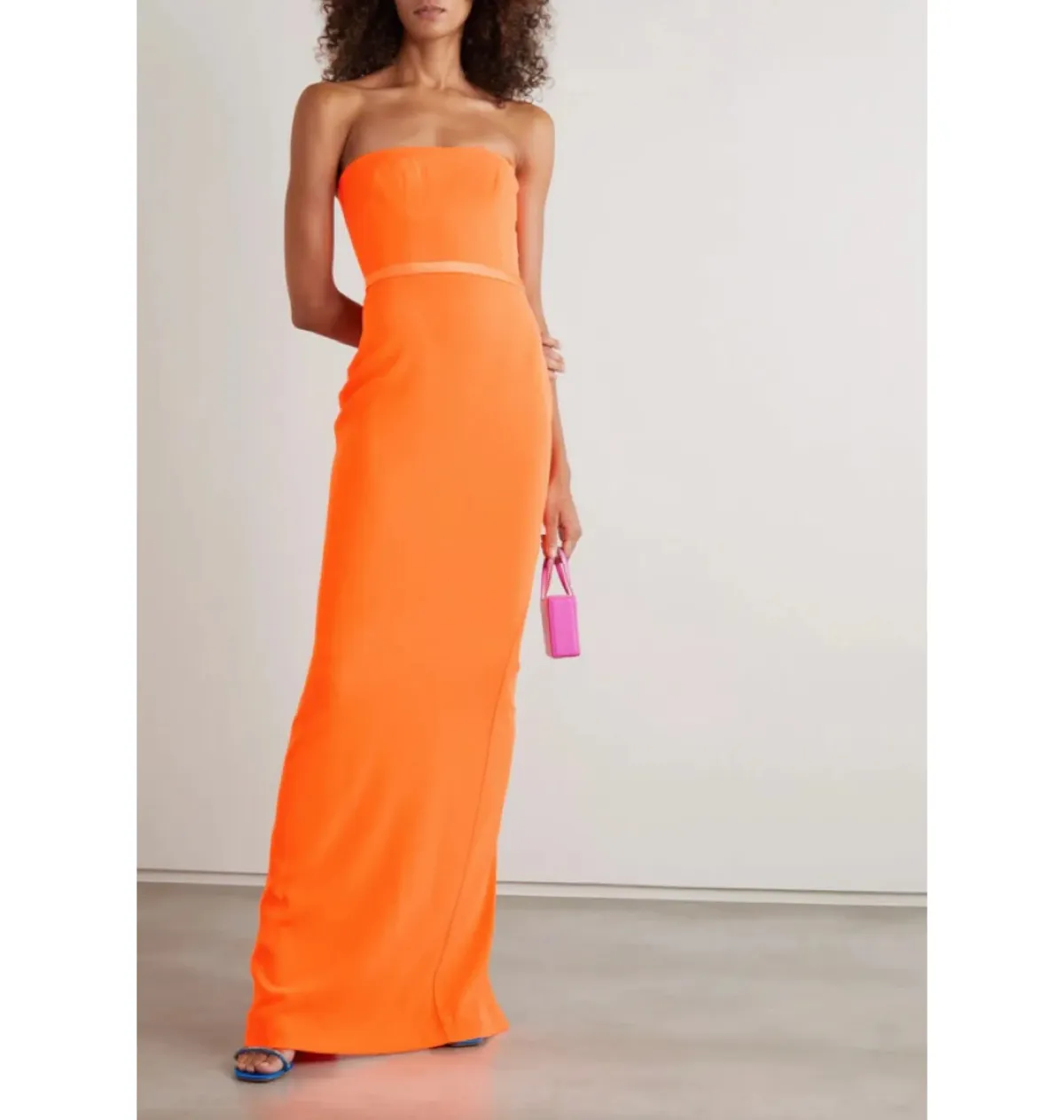 Alex Perry Cassidy Strapless Column Gown Orange Size 8 - Image 1