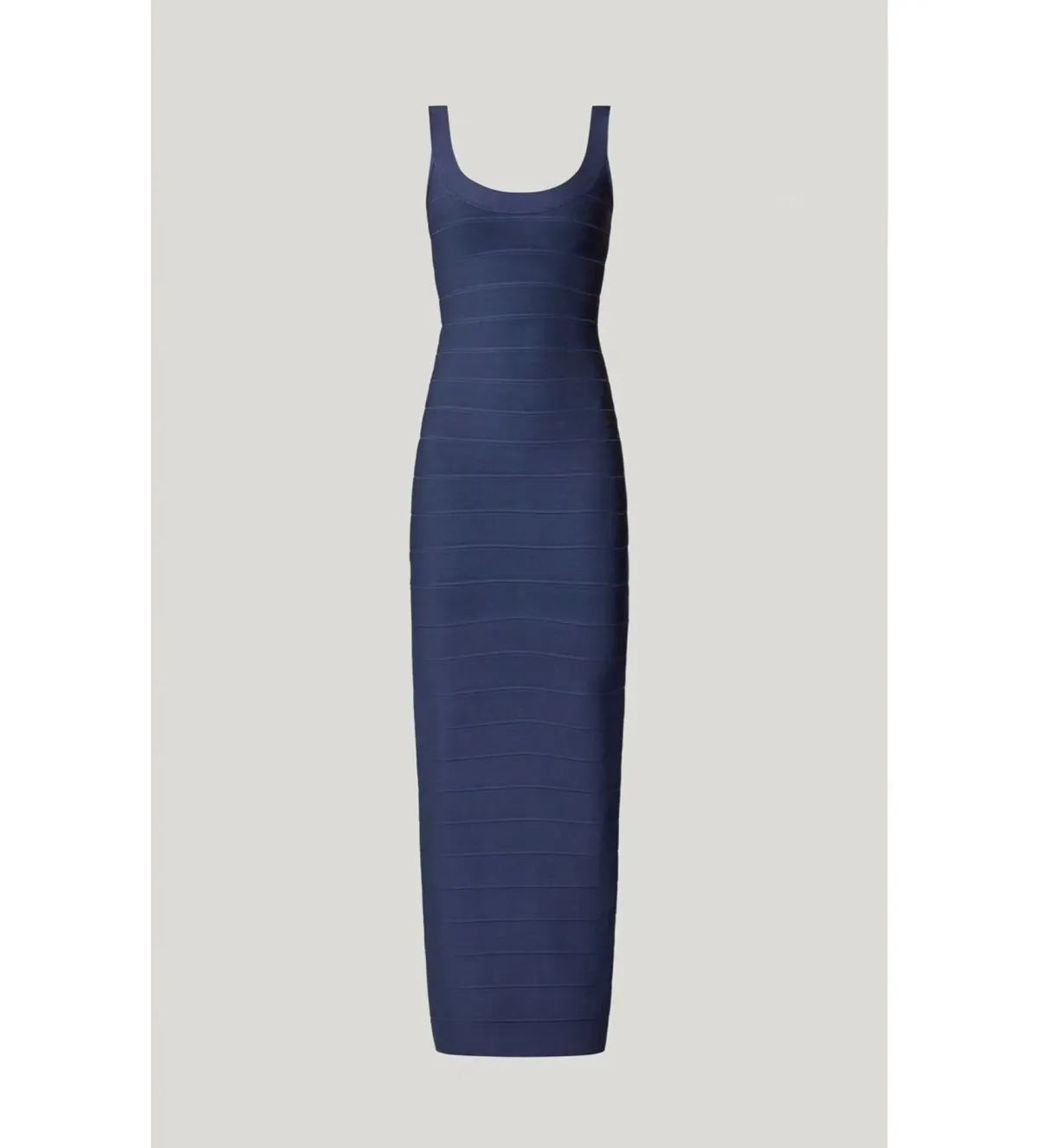 Herve Leger Round Neck Gown in Navy Size XXS / AU 4 - Image 4