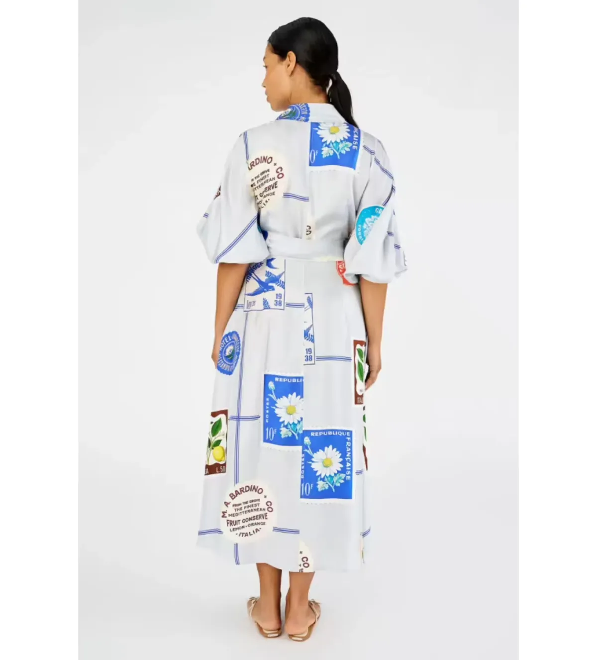 Oroton Picnic Midi Dress Print Size AU 14 - Image 3