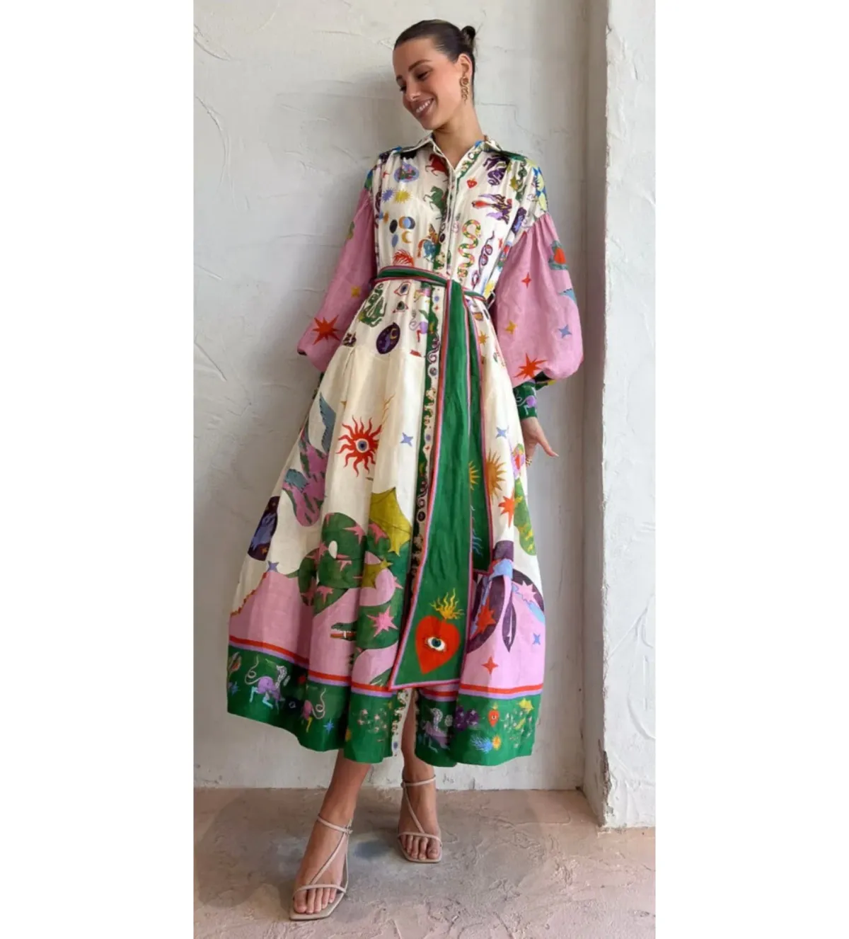 Alemais Seekers Shirtdress In Multi Size 10 for rent on The Volte - main image