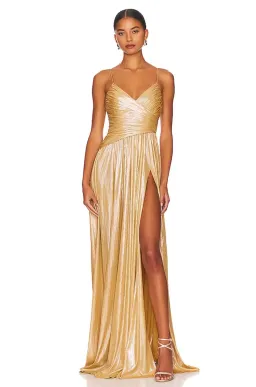Retrofête Doss Maxi Gown Gold Size 6 for rent on The Volte - image 1