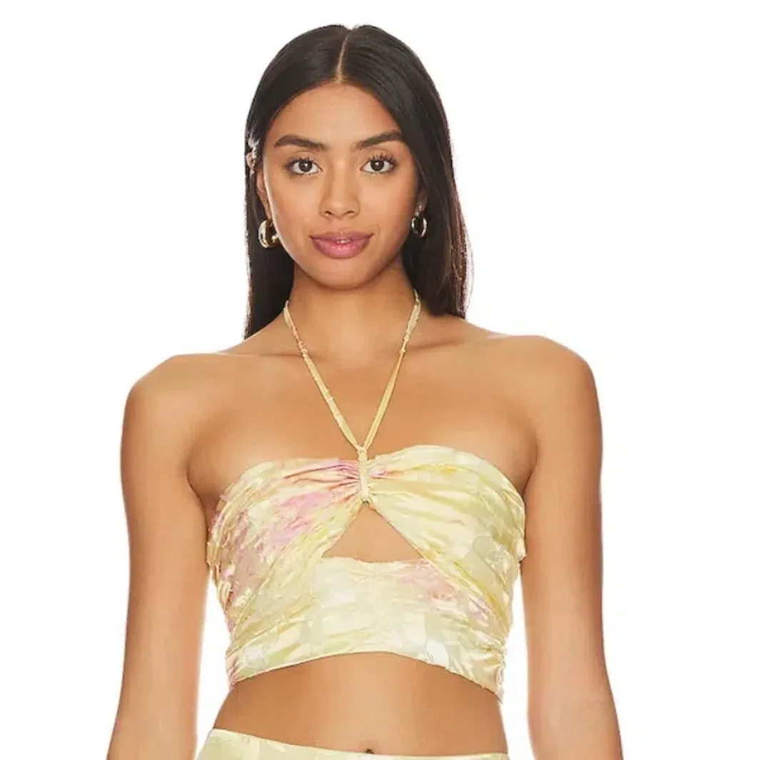 Loveshackfancy Chance Maxi Set Yellow Floral Size 8 for rent on The Volte - main image