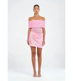 Benni Nico Off-Shoulder Mini Dress Bubblegum Pink Size 6 for rent on The Volte - image 1