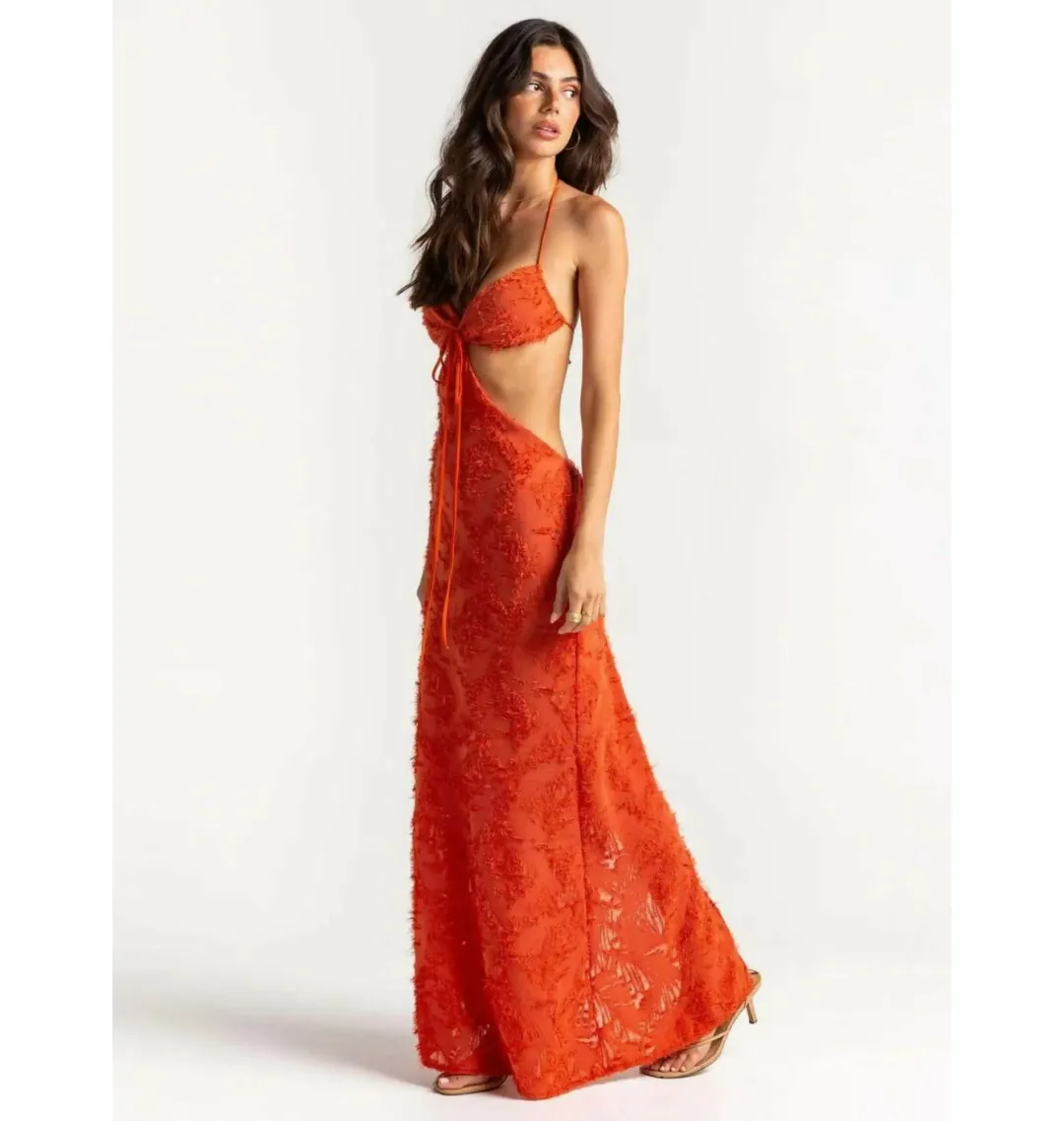 Arcina Ori Kara Dress Burnt Orange Size XS / AU 6 for rent on The Volte - main image
