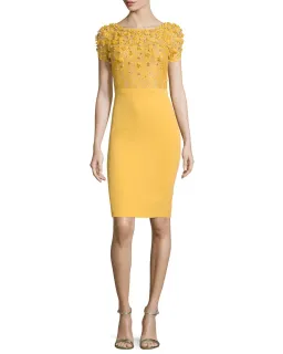 Jenny Packham Embellished Bodice Cocktail Dress Yellow Size 12 for rent on The Volte - image 1
