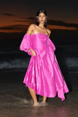 Aje Incarnation Midi Dress in Pink Size 8 for rent on The Volte - image 5
