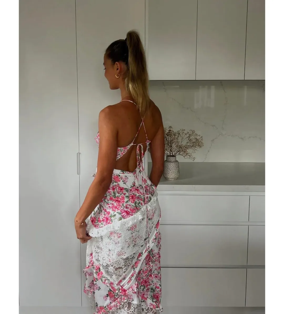 For Love & Lemons Pink Rosalyn Maxi Size XXS / AU 4 for rent on The Volte - main image