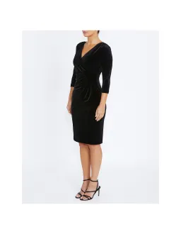 Anthea Crawford Capitol Velour Knee-Length Dress Black Size AU 14 for rent on The Volte - image 2