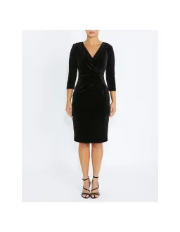 Anthea Crawford Capitol Velour Knee-Length Dress Black Size AU 14 for rent on The Volte - image 1
