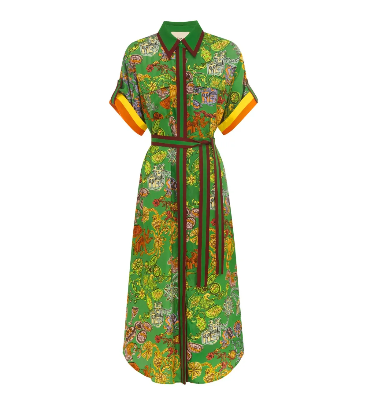 Alemais Fiesta Shirt Dress Green Size 10 - Image 2