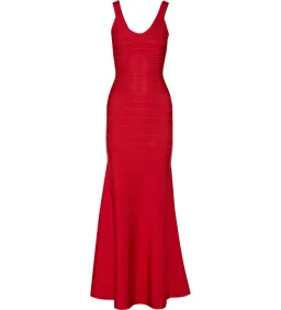 Herve Leger Ellen Bandage Gown Red Size S/AU 8 for rent on The Volte - image 4