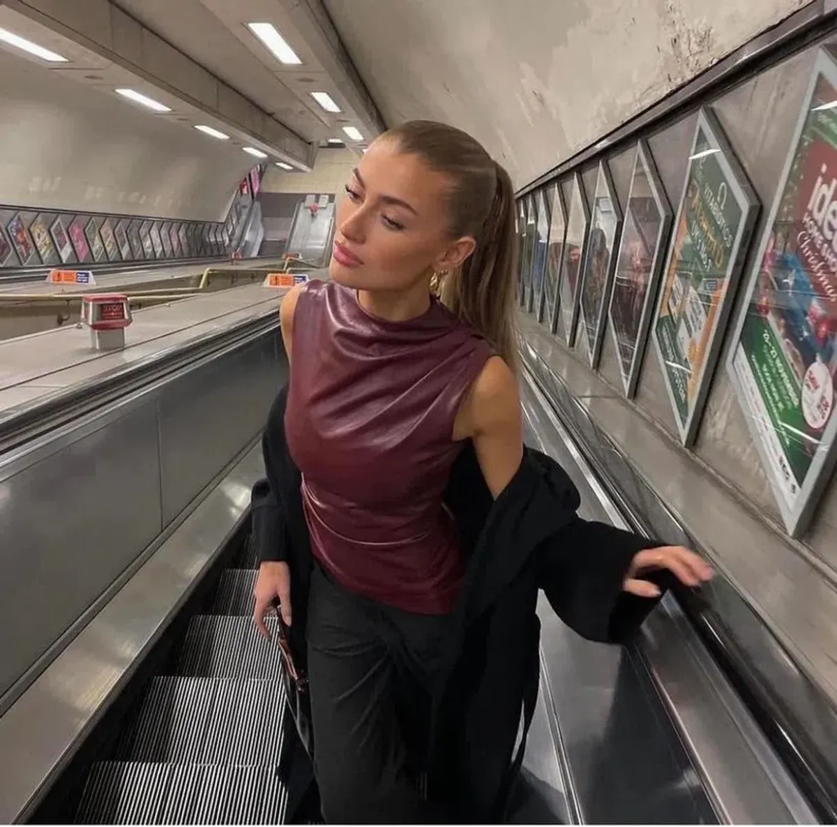 House of CB Allegra Top in Burgundy Size S/AU8 for rent on The Volte - main image