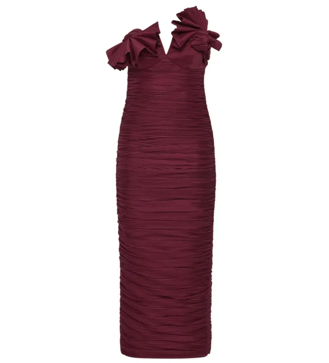 Rachel Gilbert Jensen Midi Dress Merlot Size 12 for rent on The Volte - main image