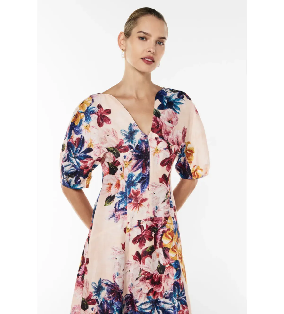 Manning Cartell Scattered Flowers Midi Dress Floral Size 14 - Image 3