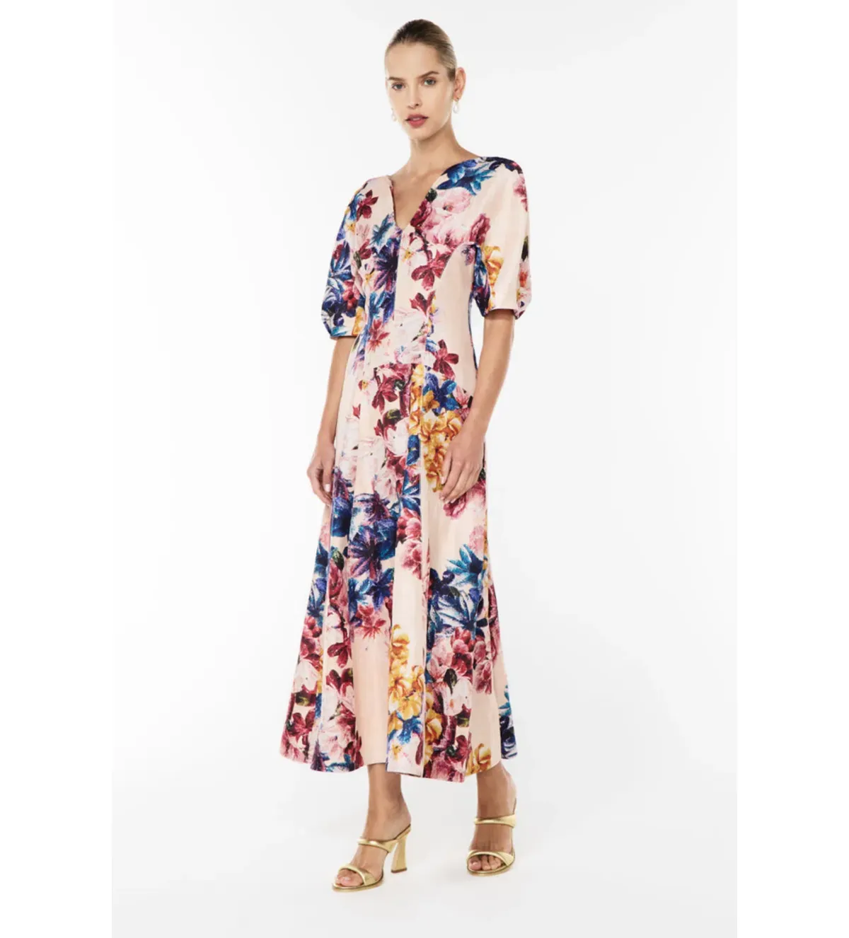 Manning Cartell Scattered Flowers Midi Dress Floral Size 14 - Image 1