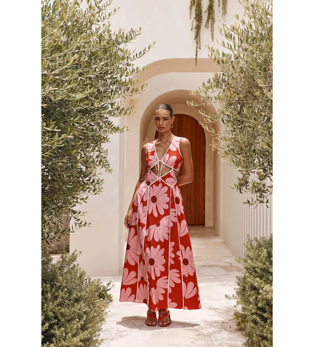 Sabo Calandra Maxi Dress Daisy Red Size 14 - Image 1