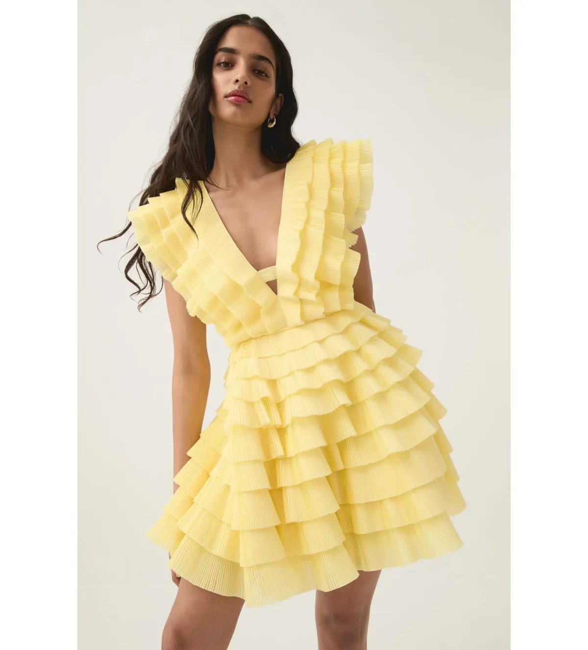Aje Reflection Mini Dress Yellow Size 14 - Image 1