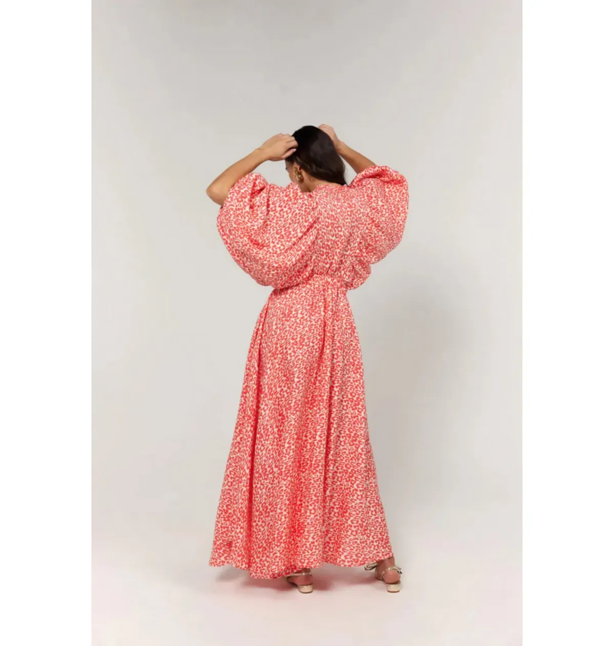 La Boheme Girls Essie V neck Maxi Dress Carol Oat Leopard Size 14-16 - Image 3