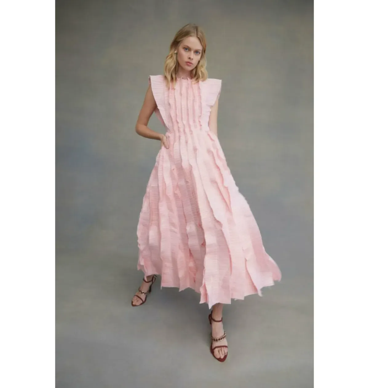 Aje Hybrid Midi Dress Rose Pink Size 16 - Image 1