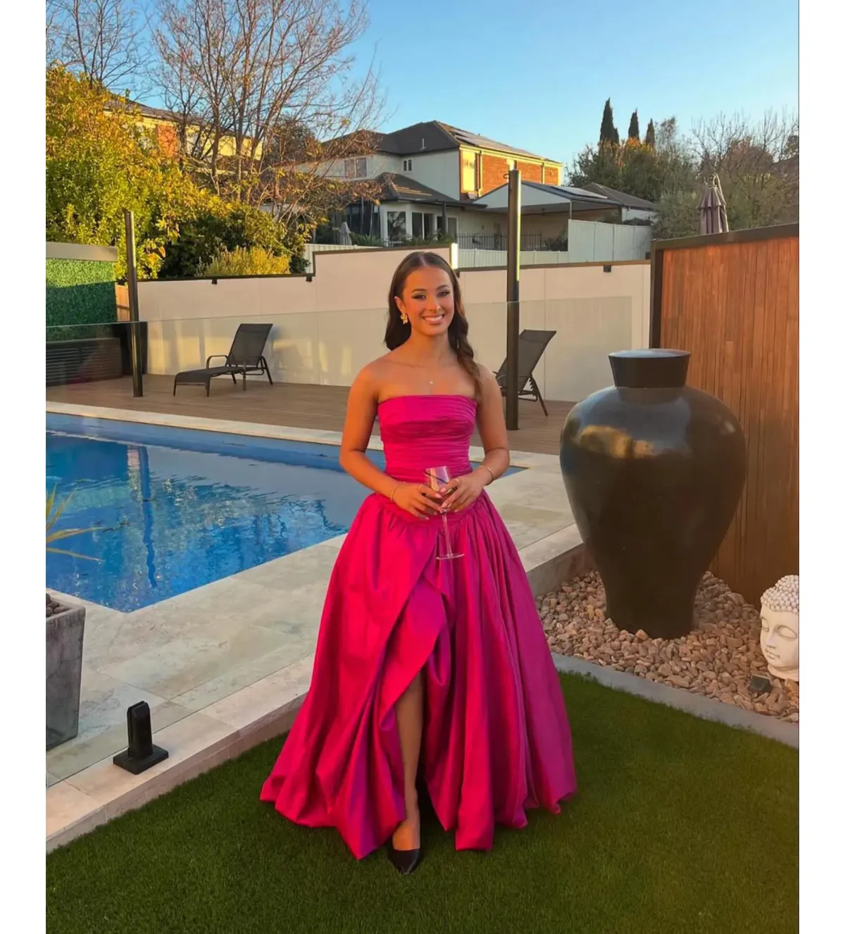 Aje Violette Bubble Hem Maxi Magenta Size AU 8 - Image 1