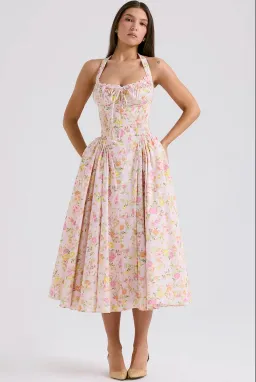 House of CB Adabella Halter Midi Sundress Meadow Print Size L / AU 14 for rent on The Volte - image 2