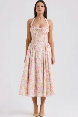House of CB Adabella Halter Midi Sundress Meadow Print Size L / AU 14 for rent on The Volte - image 1