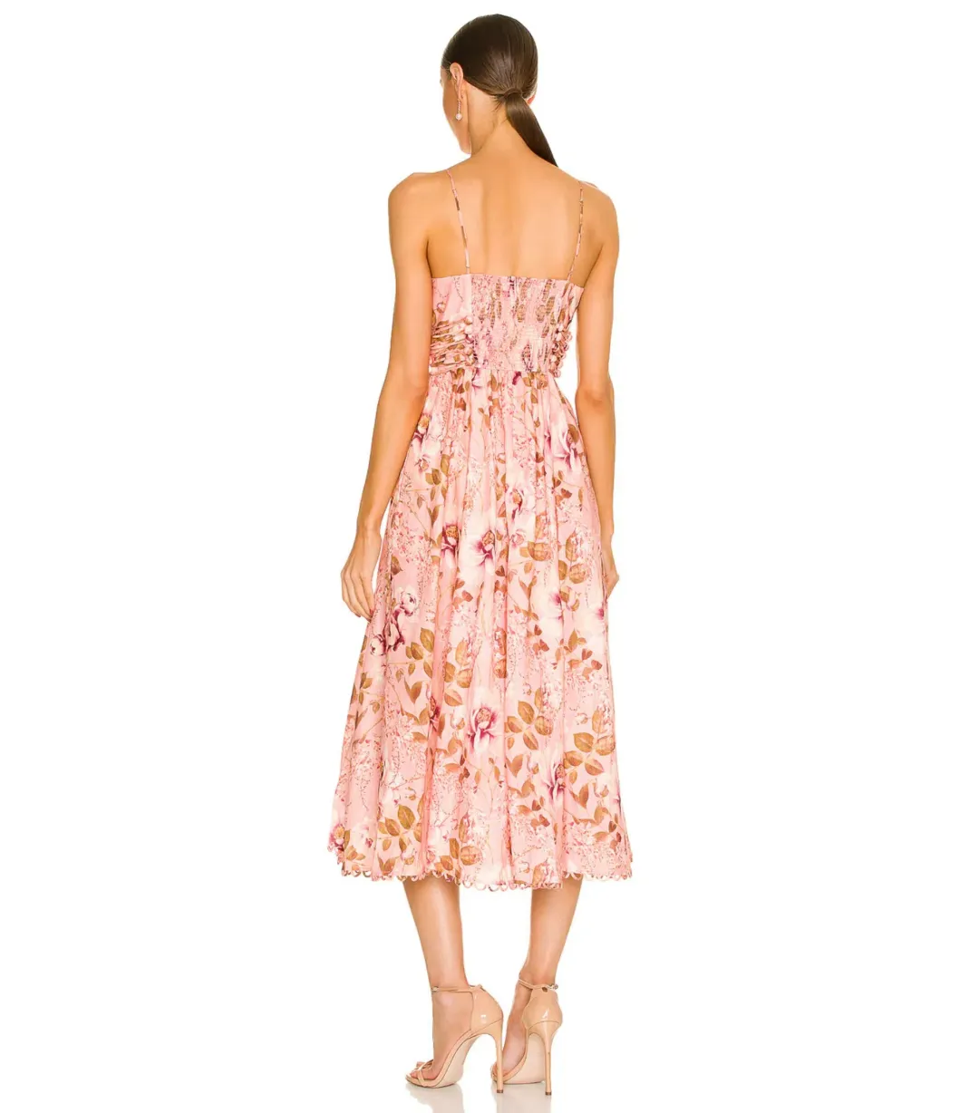 Zimmermann Rosa Laced Picnic Dress Pink Floral Size AU 10 for rent on The Volte - main image