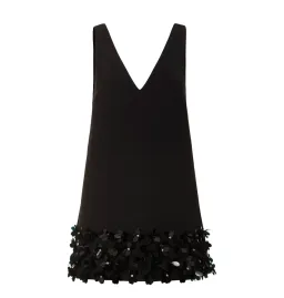 Self Potrait Black Crepe 3d Sequin Mini Dress Black Size AU 8 for rent on The Volte - image 5