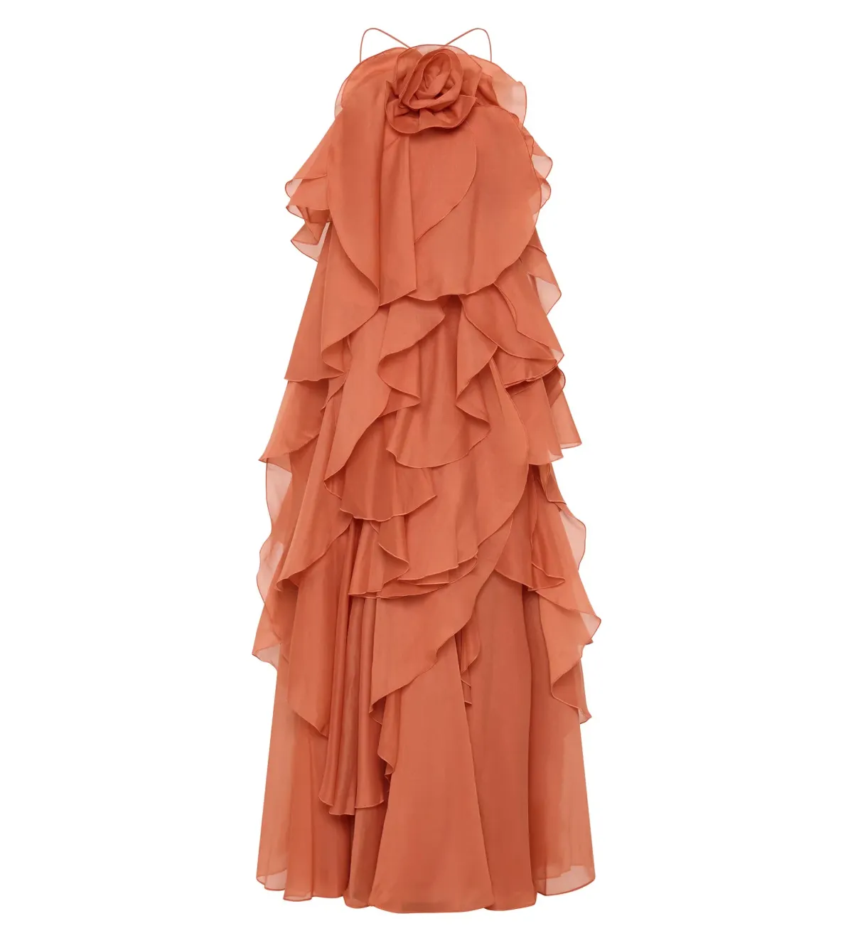 Aje Pandorea Layered Maxi Dress Coral Clay Size AU 14 - Image 5