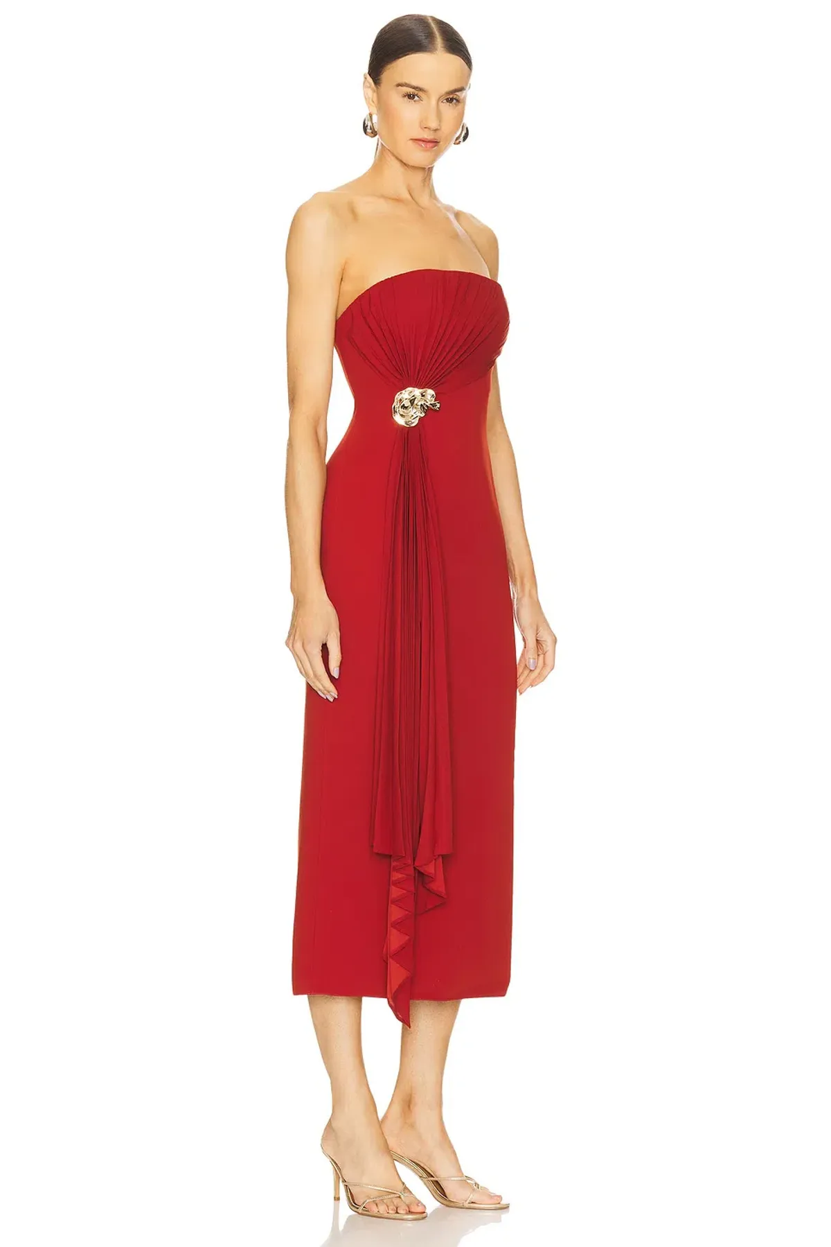 Acler Whitnell Midi Dress Burgundy Size 8 - Image 2