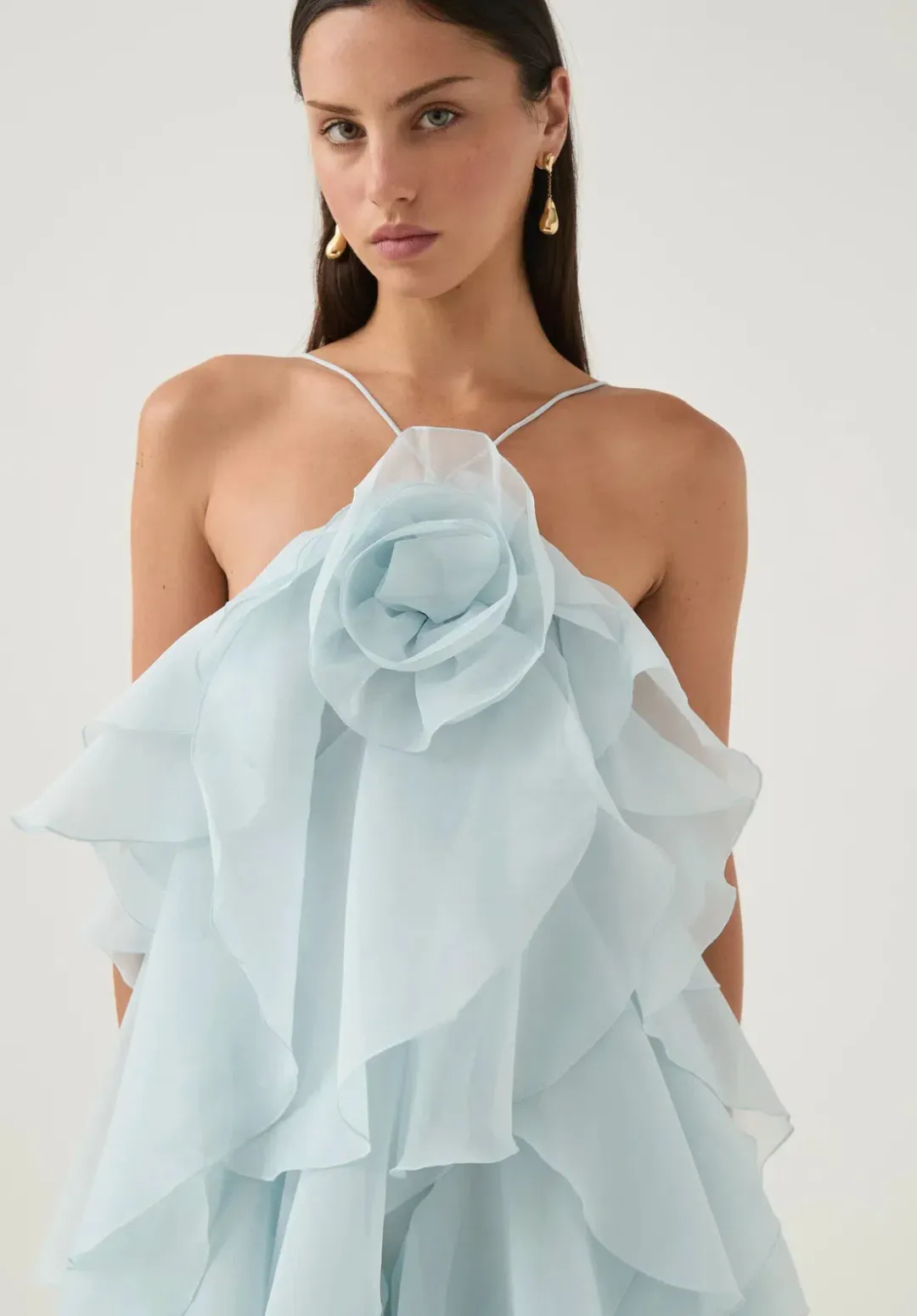 Aje Pandorea Layered Maxi Dress Silver Blue Size S / AU 8 for rent on The Volte - main image